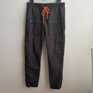 EPTM Black Techwear Tactical Cargo Pants Multi Pocket Pull-On Drawstring XL